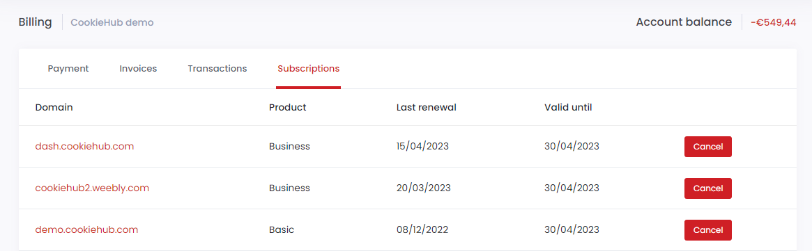 Subscriptions