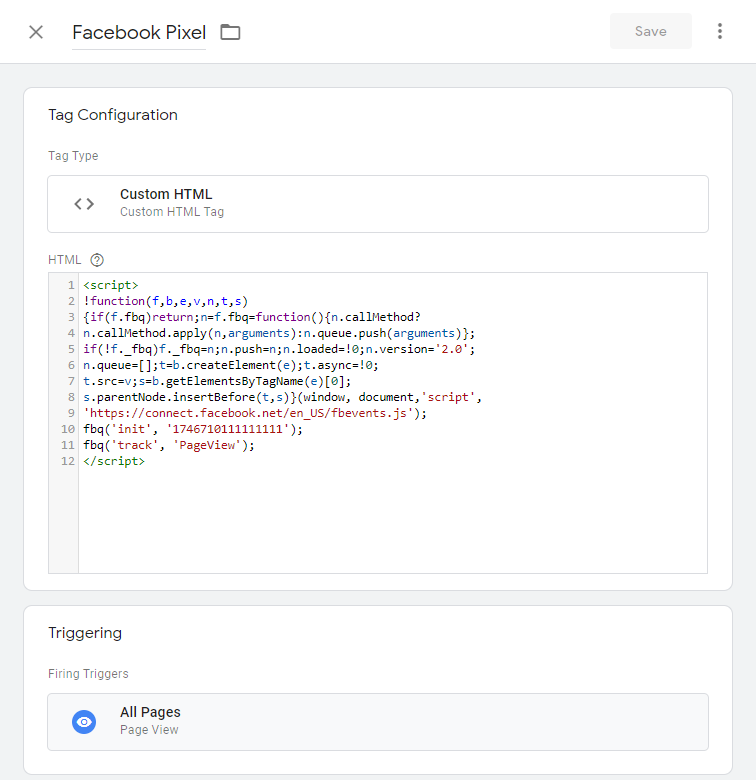 Download Google Tag Manager template